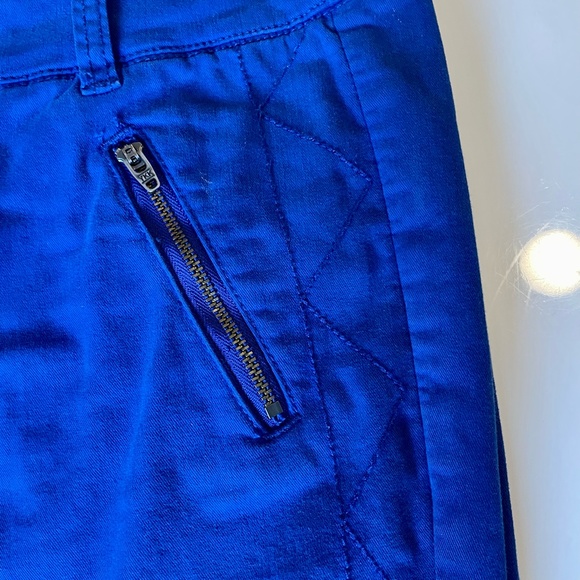 Anthropologie Pilcro Womens Moto Pants Ankle Zip Diamond Stitched / size 2 Blue - Picture 6 of 14